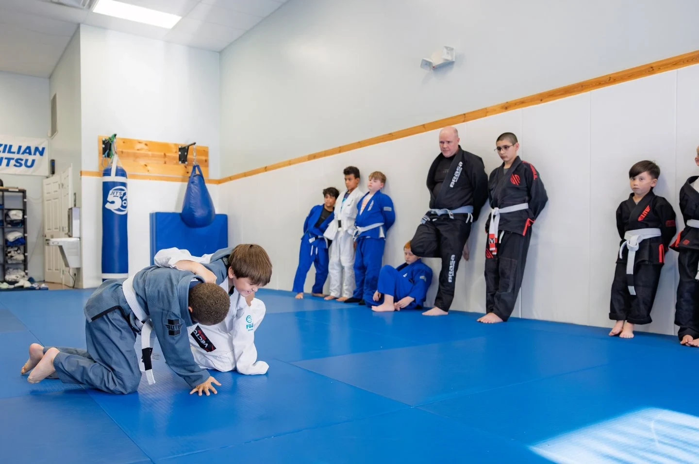 Students training at Jits 56 Brazilian Jiu-Jitsu